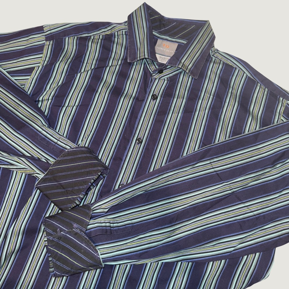 Thomas Dean Shirtmakers Cloth XL Long Sleeve Button Down Contrast Flip Cuff